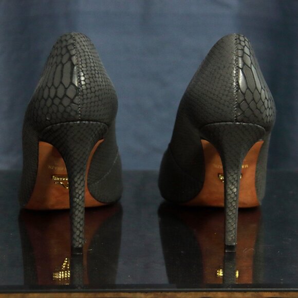 Carrano Dark Grey Snake Skin Leather Heels 8.5 - Picture 4 of 4